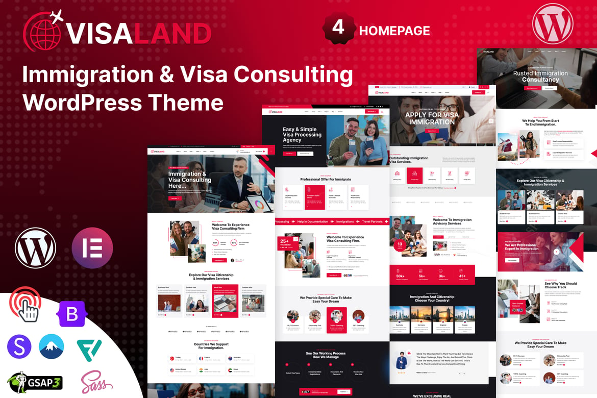 Visaland - Tema WordPress Konsultasi Imigrasi & Visa Terbaik
