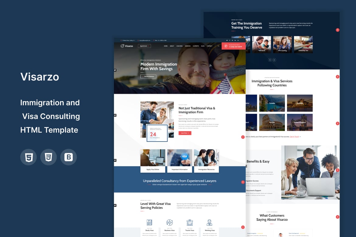 Visarzo – Template Website Imigrasi yang Profesional