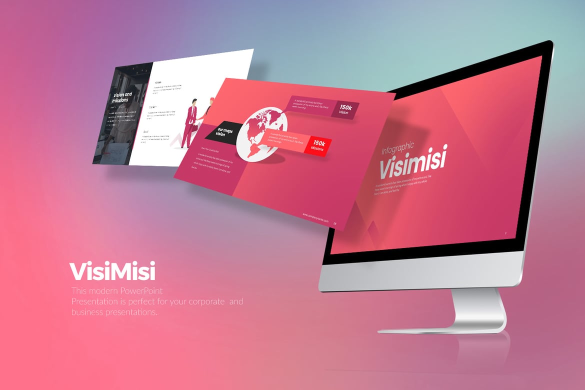 Template Presentasi Infografis Visimisi yang Menarik
