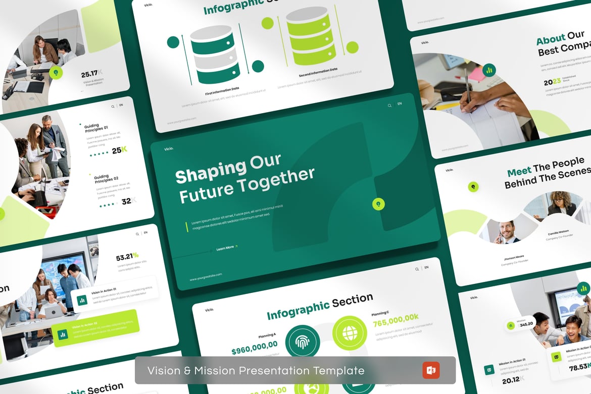 Template PowerPoint Visi & Misi yang Menarik