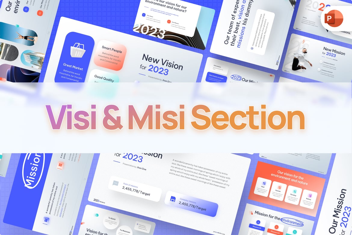 Template PowerPoint Vision & Misi Profesional untuk Presentasi Sukses