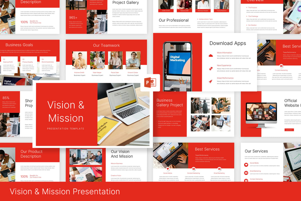 Template PowerPoint Visi dan Misi yang Profesional dan Menarik