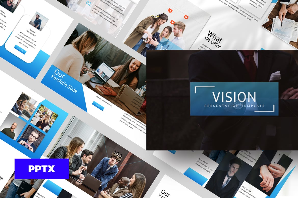 Template PowerPoint Vision - Desain Kreatif untuk Presentasi Menarik