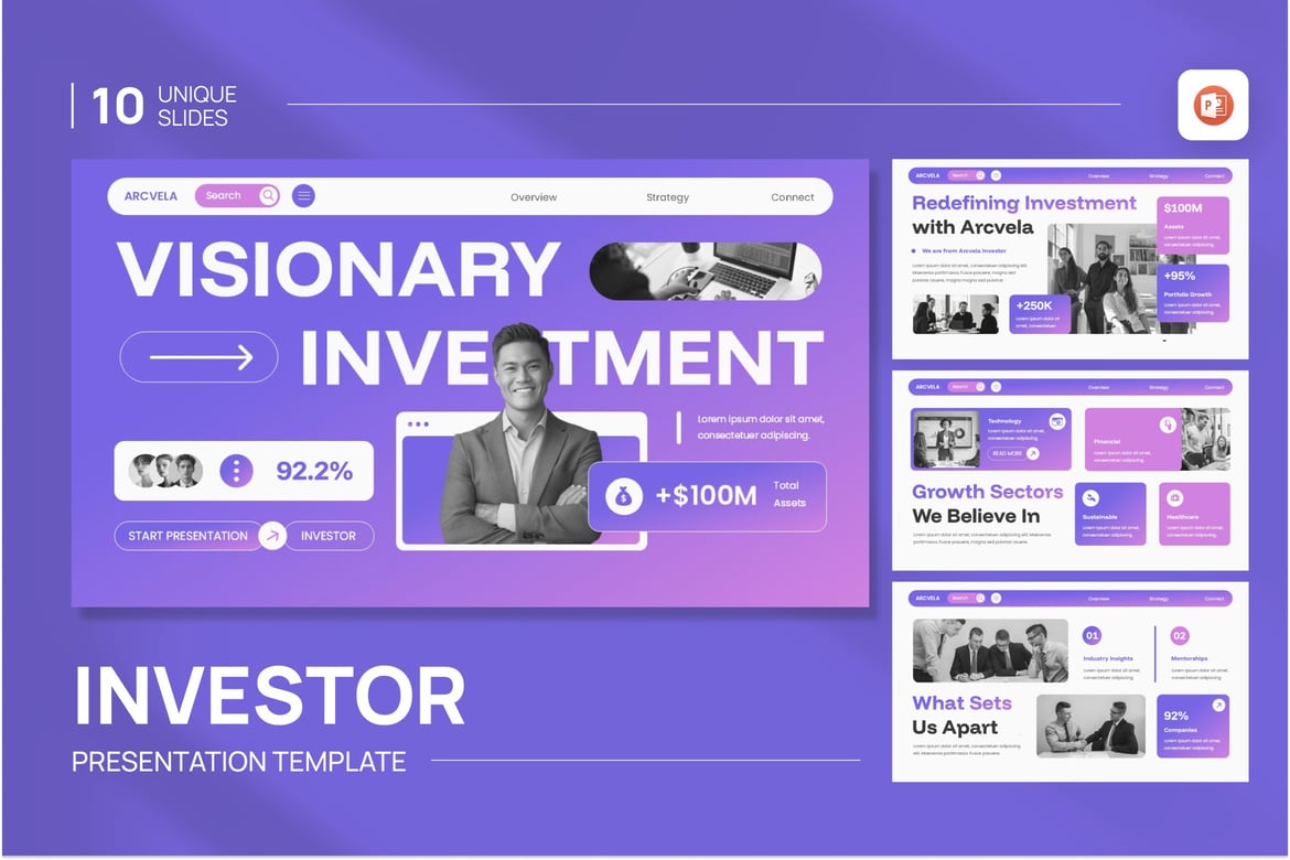 Template Presentasi Investasi Visioner yang Menarik