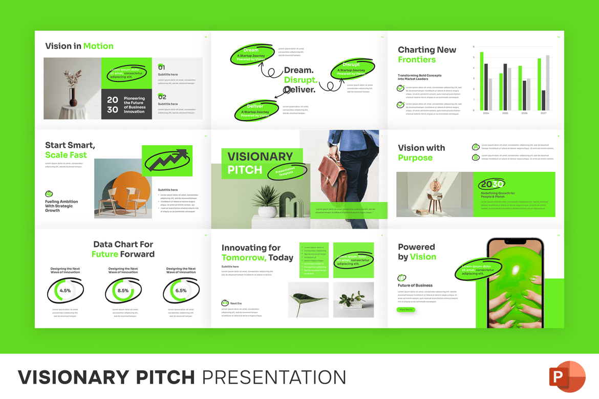 Template Presentasi Pitch Visioner yang Menginspirasi