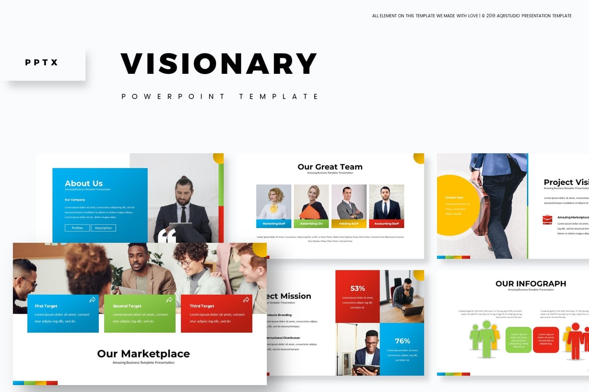 Template PowerPoint Visionary - Solusi Presentasi Profesional Anda