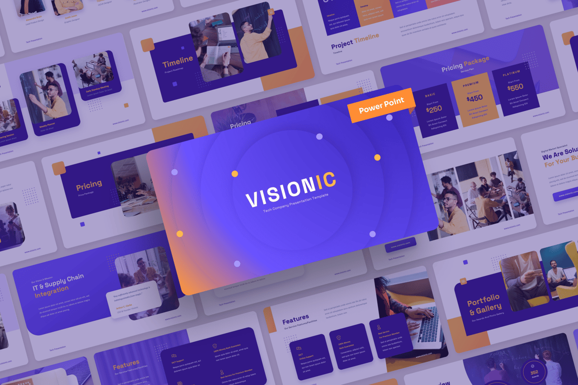 Template Presentasi PowerPoint Visionic - Solusi Profesional untuk Bisnis Anda