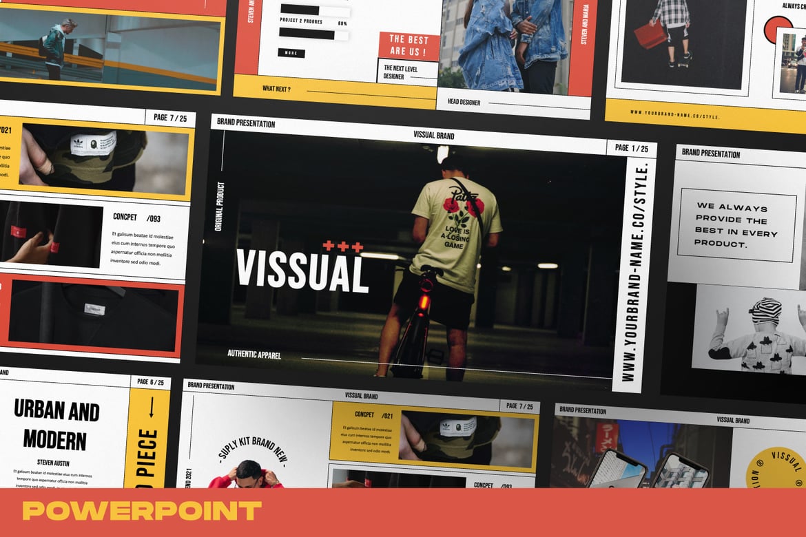 Template Presentasi Fashion Urban Vissual yang Menawan