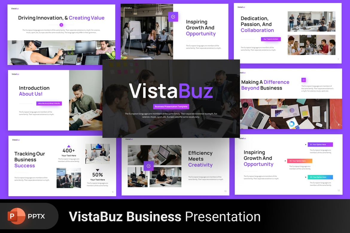Template PowerPoint VistaBuz untuk Presentasi Profesional