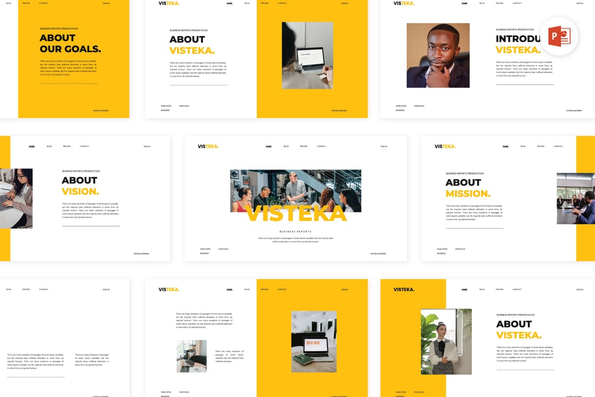 Visteka - Template PowerPoint Bisnis Modern dan Kreatif