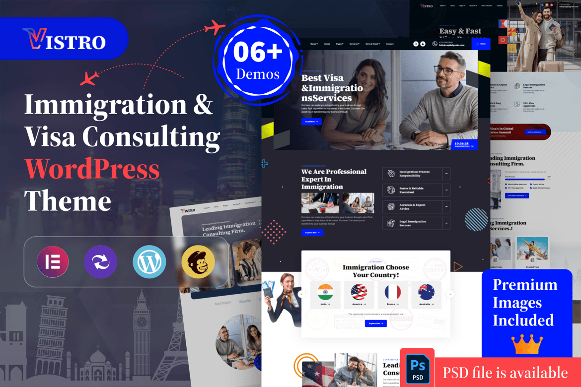 Vistro - Tema WordPress Konsultasi Visa Imigrasi yang Modern dan Fleksibel