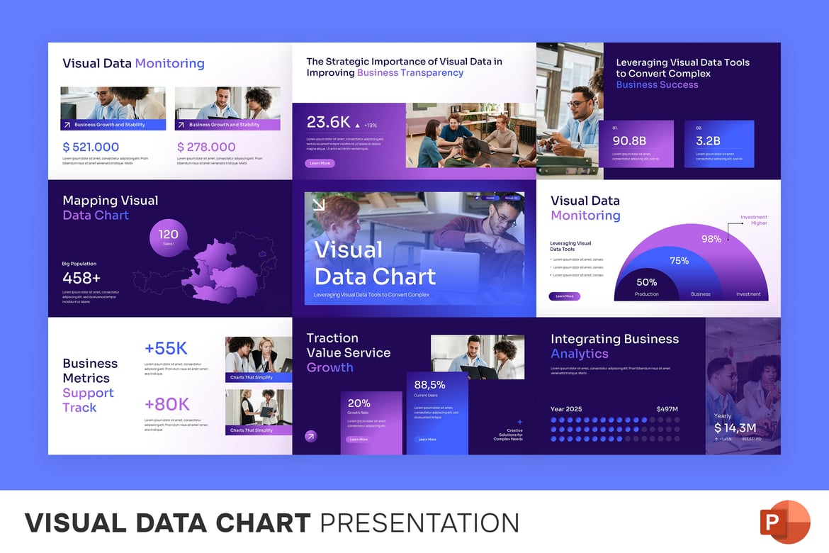 Template Presentasi Grafik Data Visual yang Menarik