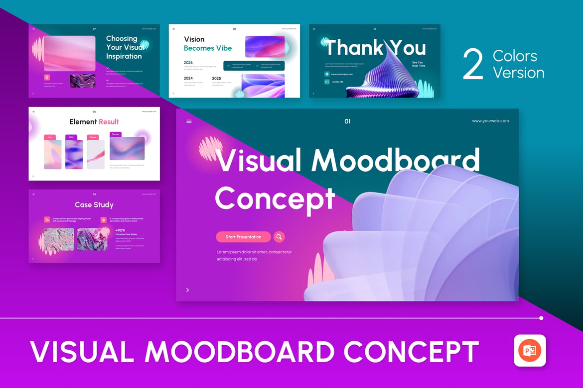 Template Presentasi Moodboard Visual yang Modern dan Futuristik