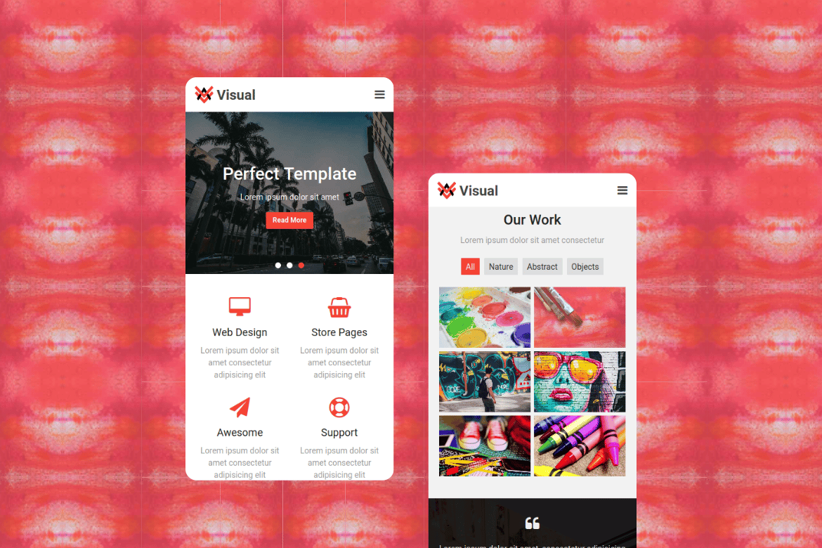 Template Web Mobile Serbaguna Visual yang Menawan