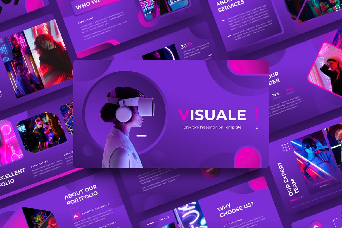 Template Presentasi PowerPoint Kreatif Visuale