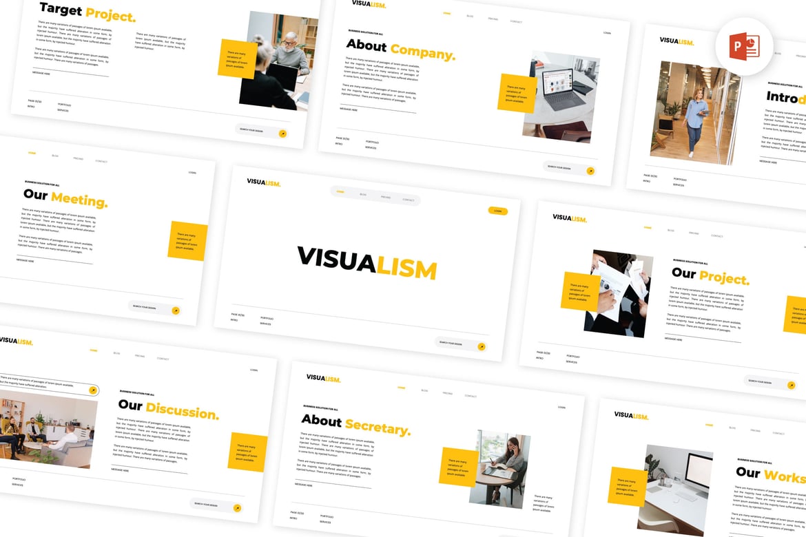Template Presentasi Bisnis Visualism - Powerpoint Modern dan Minimalis