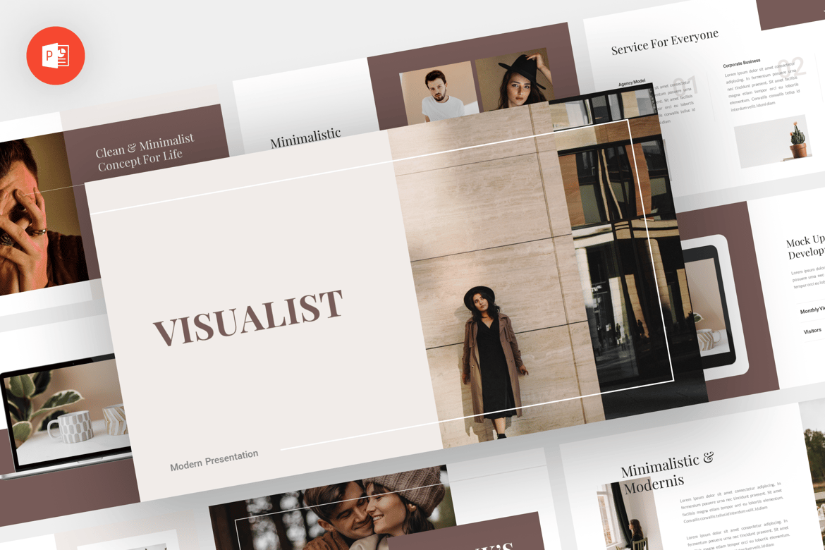 Visualist - Template Powerpoint Minimalis yang Modern dan Profesional