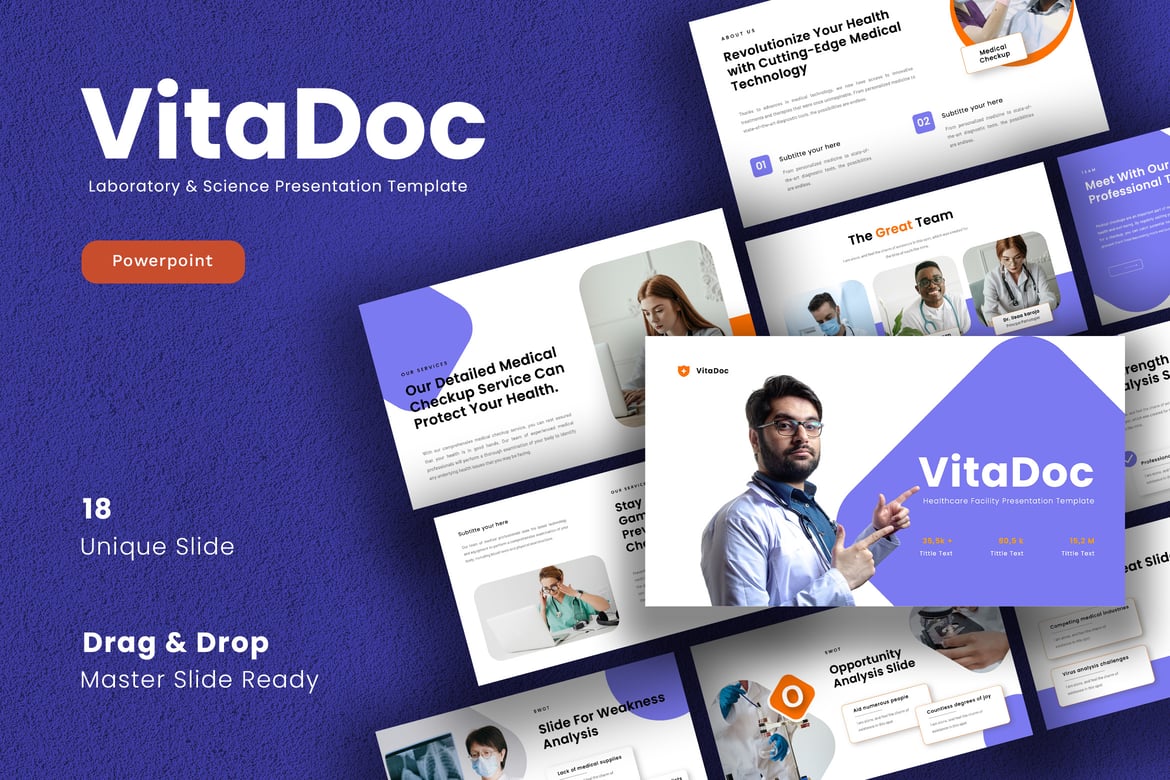 Template Presentasi Medis Vitadoc - PowerPoint Profesional dan Menarik