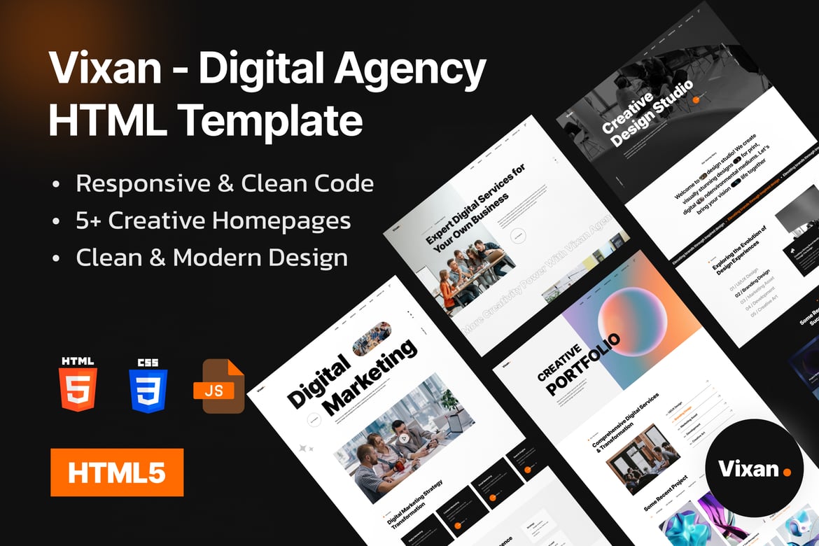 Vixan - Template Website Portofolio Digital Kreatif