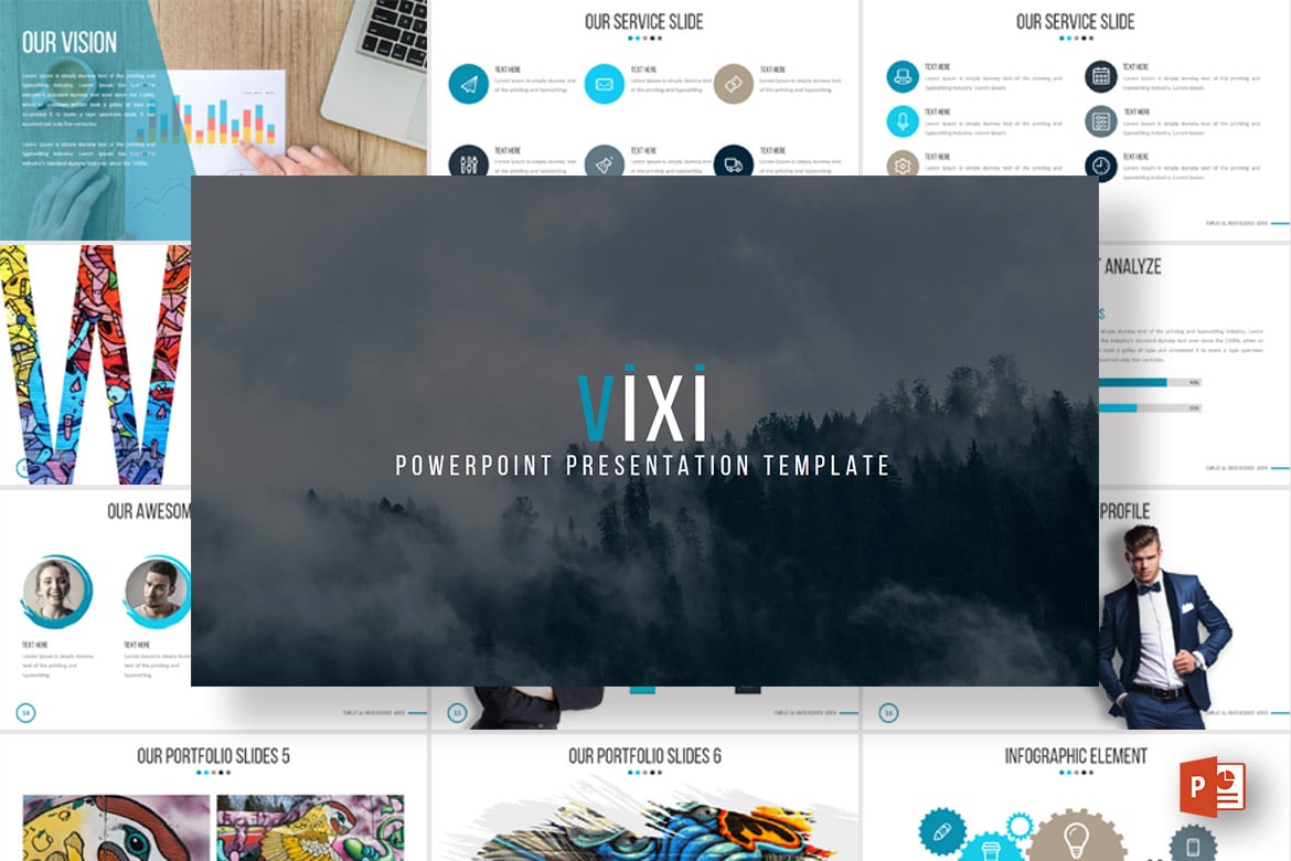Vixi - Template PowerPoint Kreatif dan Minimalis