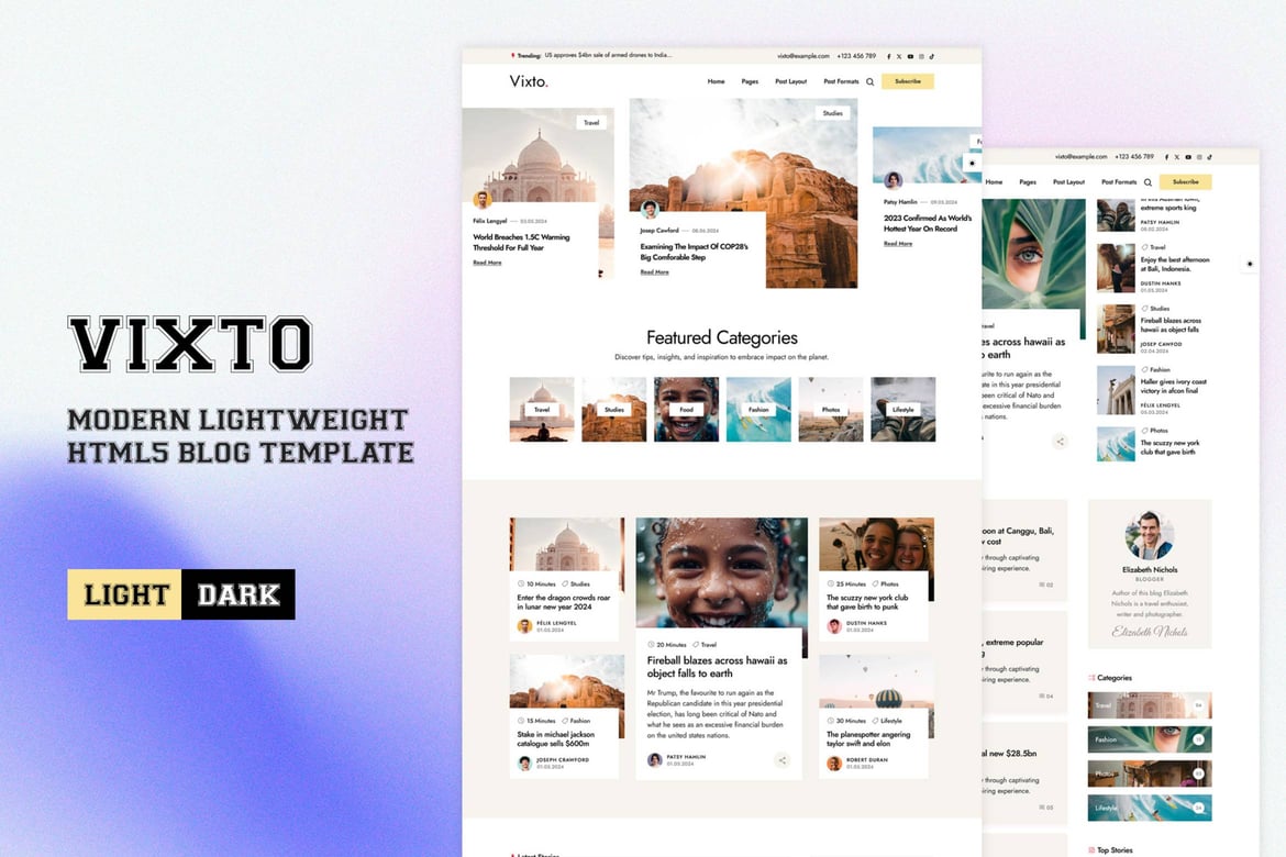 Vixto - Template Website Blog Pribadi yang Menawan