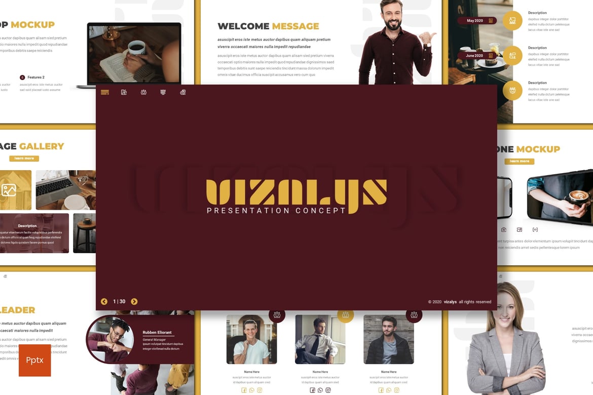 Template Presentasi PowerPoint Vizalys - Solusi Kreatif untuk Bisnis Anda