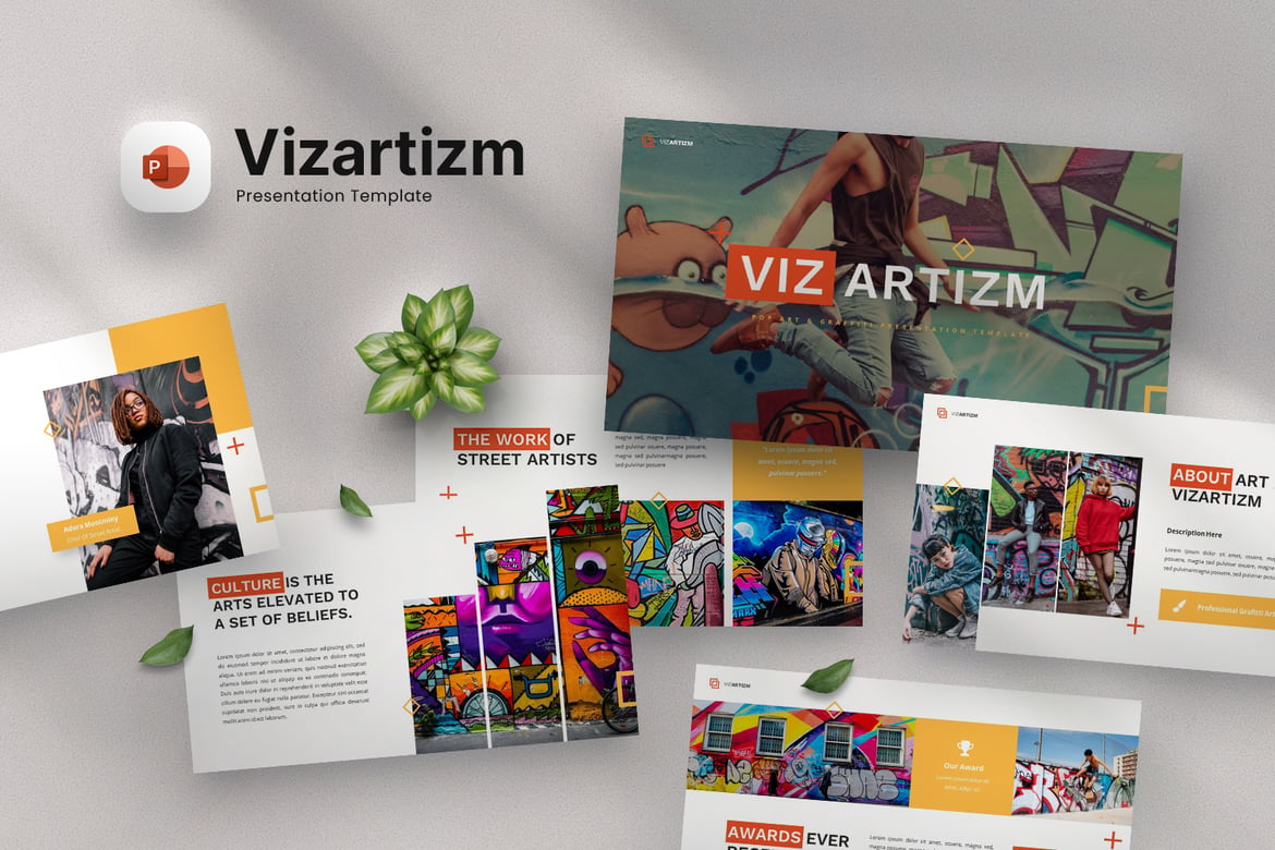 Template Presentasi Pop Art Vizartizm yang Menarik