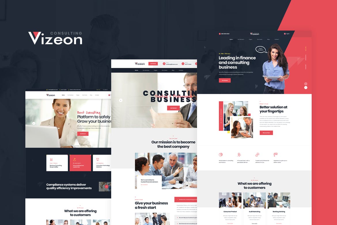 Vizeon - Template Website Konsultasi Bisnis Modern