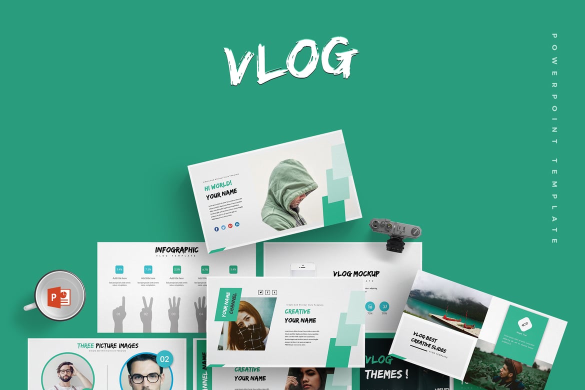Template Powerpoint Vlog - Solusi Presentasi Kreatif Anda