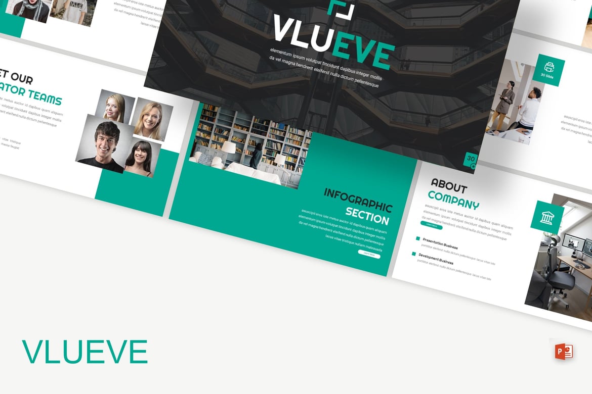 Vlueve - Template Powerpoint Bisnis yang Modern dan Elegan