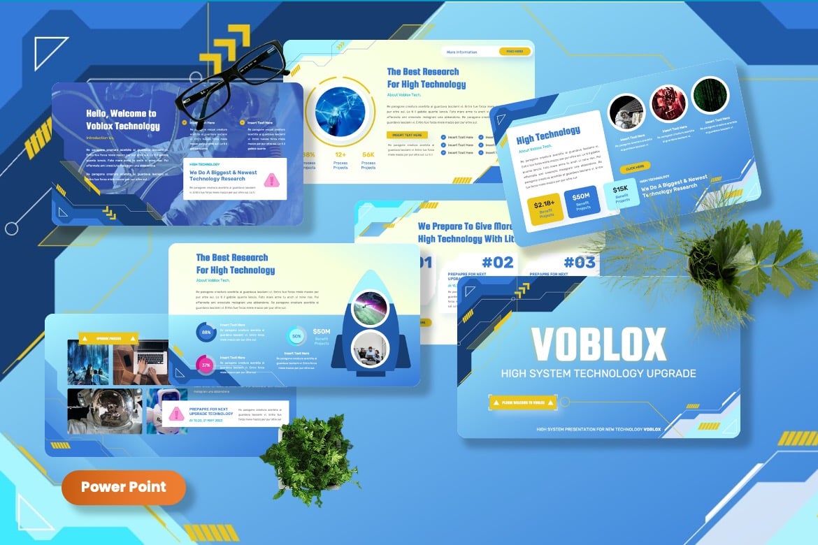 Voblox - Template PowerPoint Teknologi Profesional