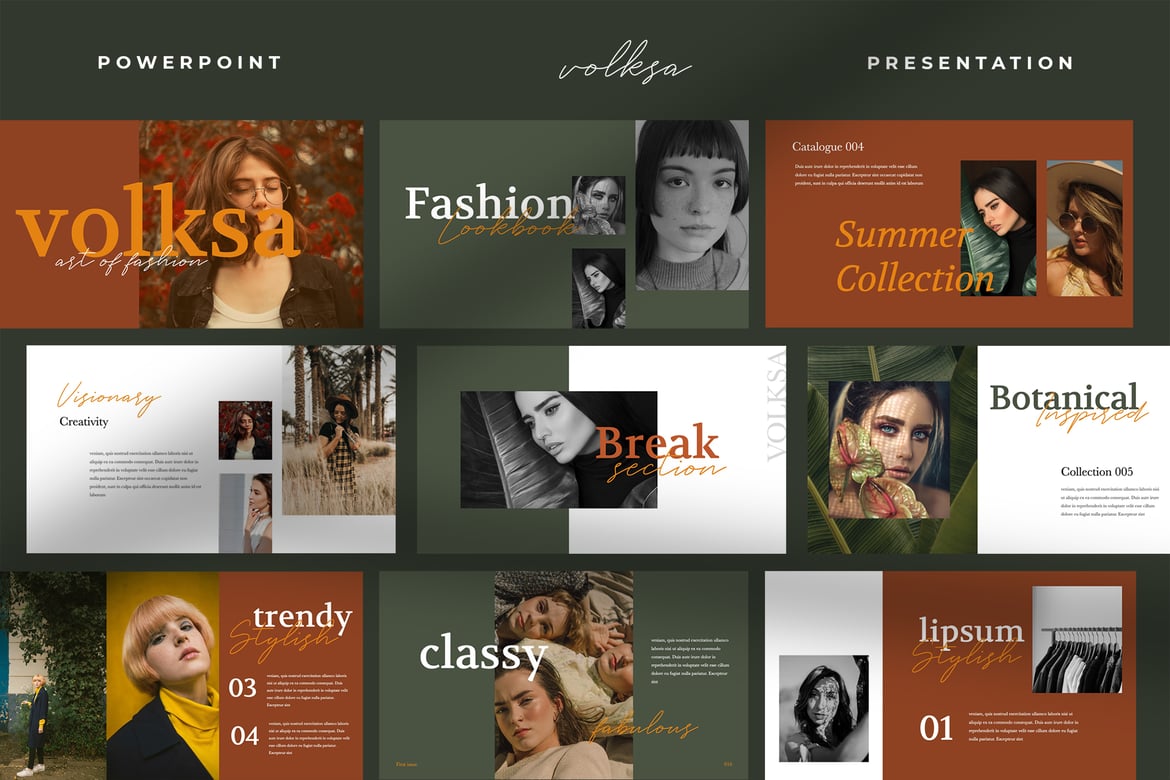Volksa - Template Presentasi PowerPoint Bergaya Klasik dan Modern