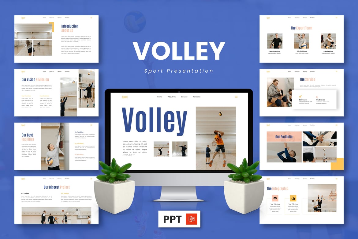 Template Presentasi Volley - PowerPoint untuk Olahraga