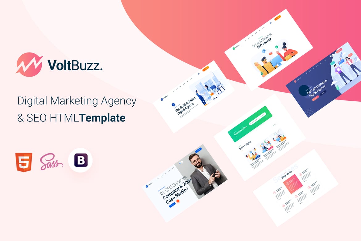 VoltBuzz - Template Website untuk Agensi Digital Marketing yang Modern