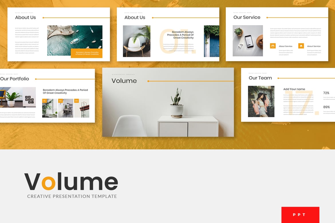 Template Presentasi Powerpoint Volume - Kekuatan Kreatif untuk Presentasi Anda