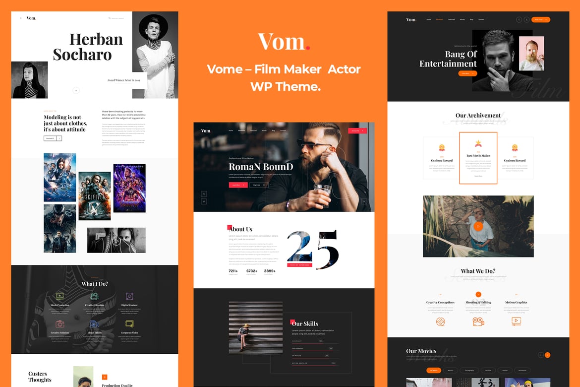 Vome - Tema WordPress Kreatif untuk Studio Film dan Produksi Film
