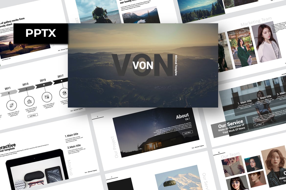 Template PowerPoint Serbaguna Von yang Modern dan Profesional