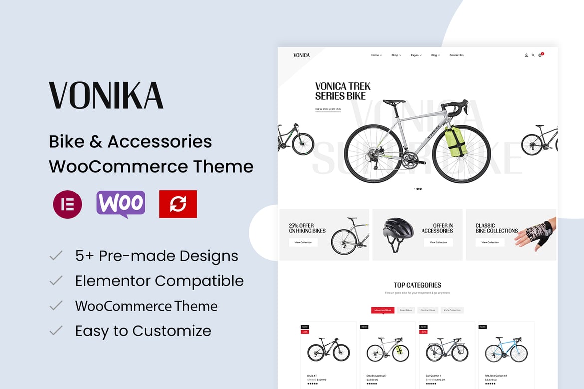 Vonica - Tema WordPress untuk Toko Sepeda dan Aksesoris