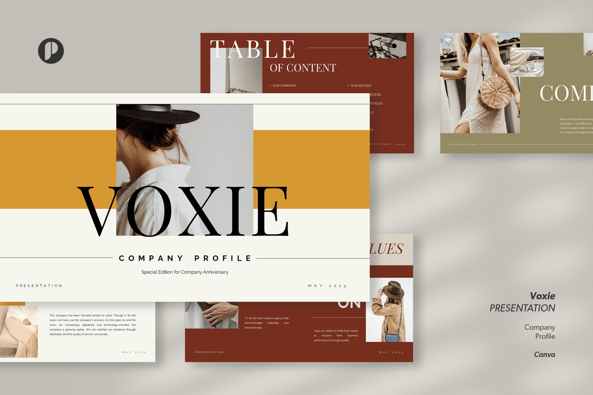 Voxie – Template Presentasi Profil Perusahaan yang Modern dan Elegan