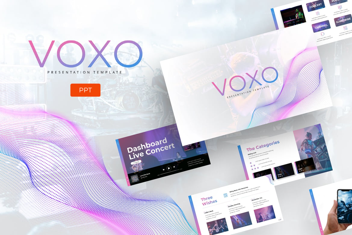 Voxo - Template PowerPoint Musik yang Menarik
