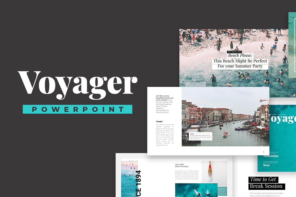 Template Presentasi Powerpoint Voyager yang Stylish dan Minimalis