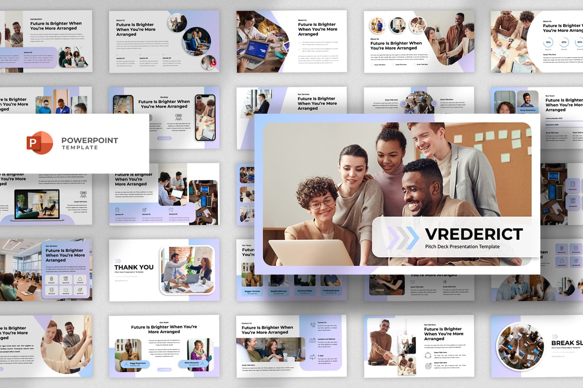 Template Presentasi Pitch Deck Vrederict - PowerPoint Modern dan Profesional