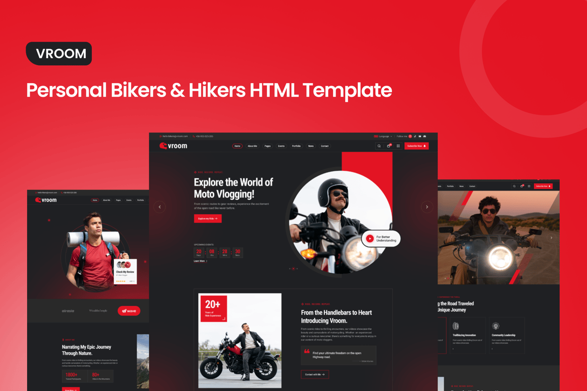 VROOM - Template Website untuk Penggemar Sepeda dan Hiking