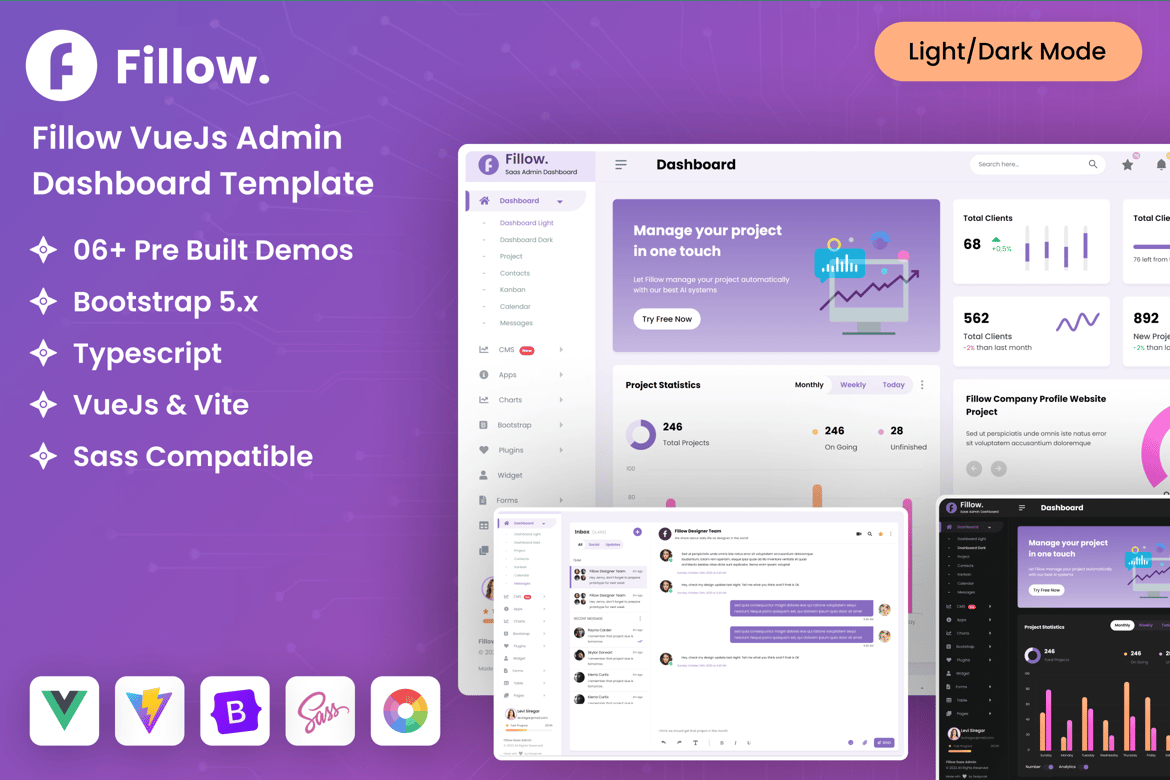 Template Dashboard Admin SaaS VueJs Modern dan Responsif