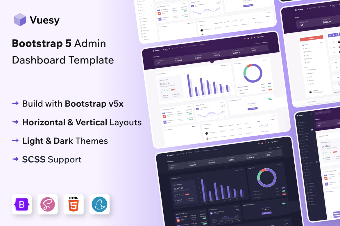 Vuesy - Template Admin & Dashboard yang Responsif dan Modern