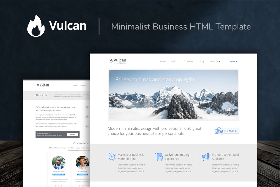 Vulcan - Template Website Bisnis Minimalis dan Modern