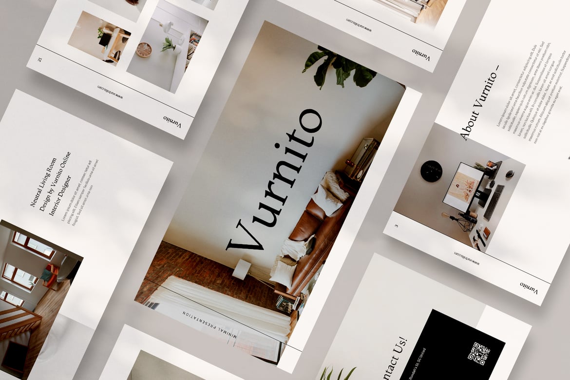 Template Presentasi Powerpoint Vurnito yang Minimalis dan Elegan