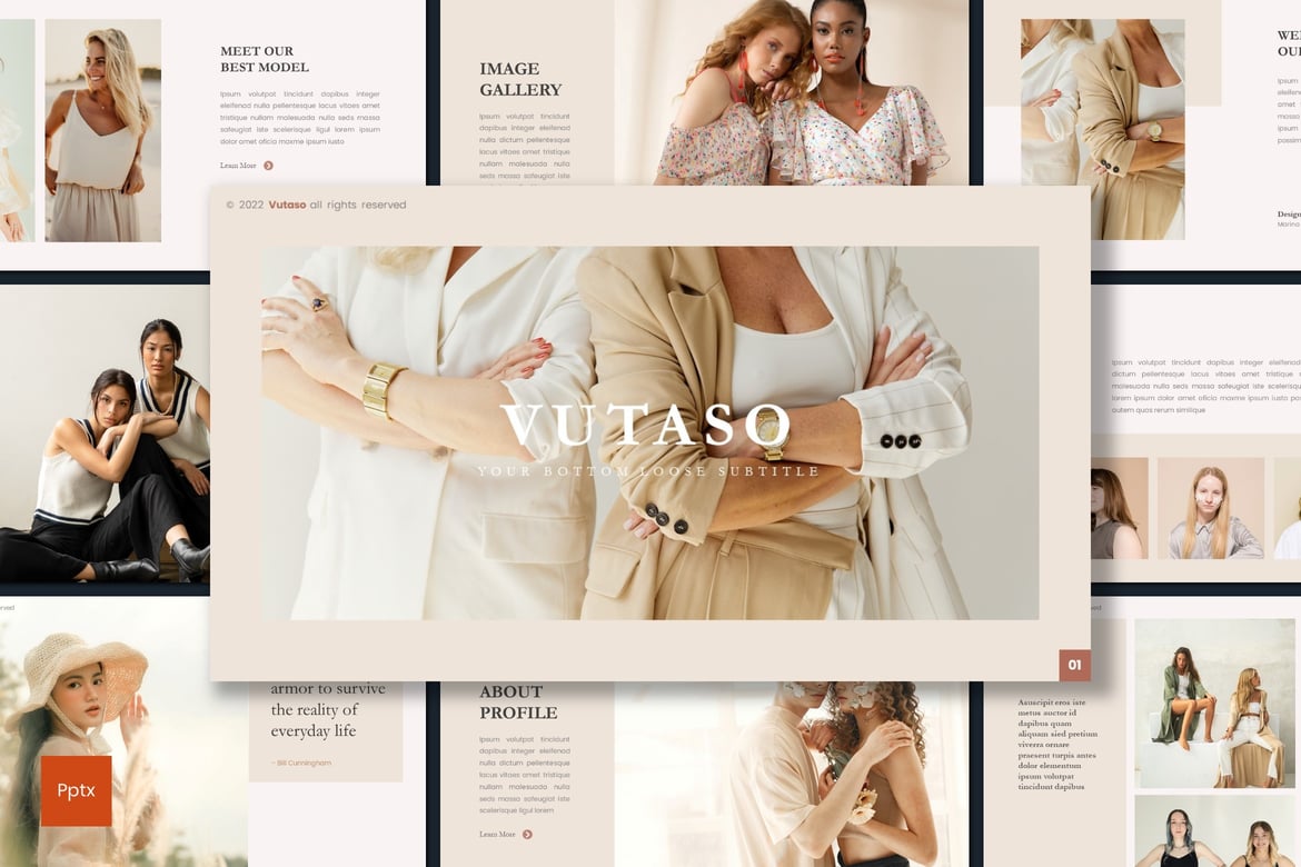 Template Powerpoint Vutaso - Presentasi Elegan dan Modern
