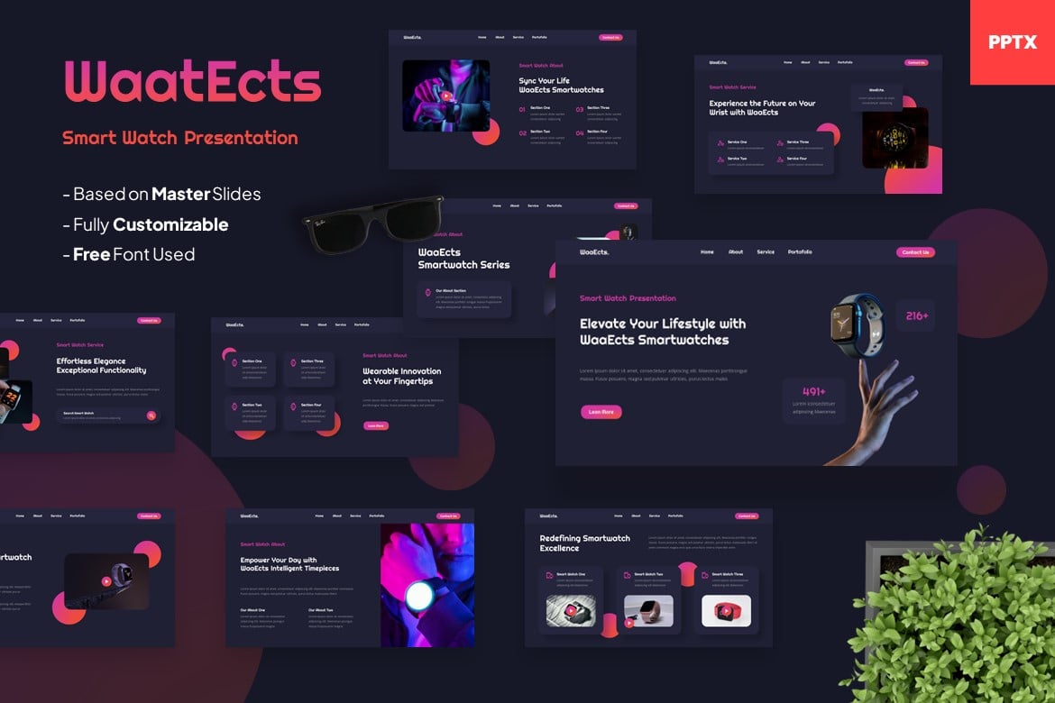 WaatEcts - Template Presentasi Powerpoint Jam Tangan Pintar