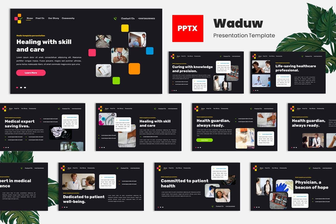 Waduw - Template PowerPoint Medis yang Modern dan Profesional